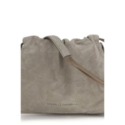 Brunello Cucinelli Pochette en cuir de veau gris Bos Taurus