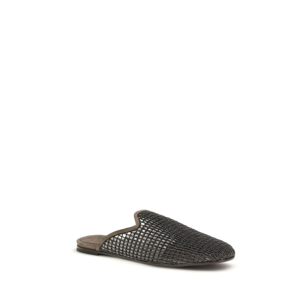 Brunello Cucinelli Grey Mules