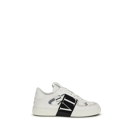 Valentino Garavani Sneakers Basse in Pelle di Vitello Bianca Bos Taurus