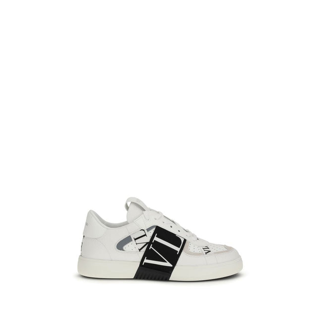 Valentino Garavani Sneakers Basse in Pelle di Vitello Bianca Bos Taurus