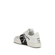 Valentino Garavani Sneakers Basse in Pelle di Vitello Bianca Bos Taurus