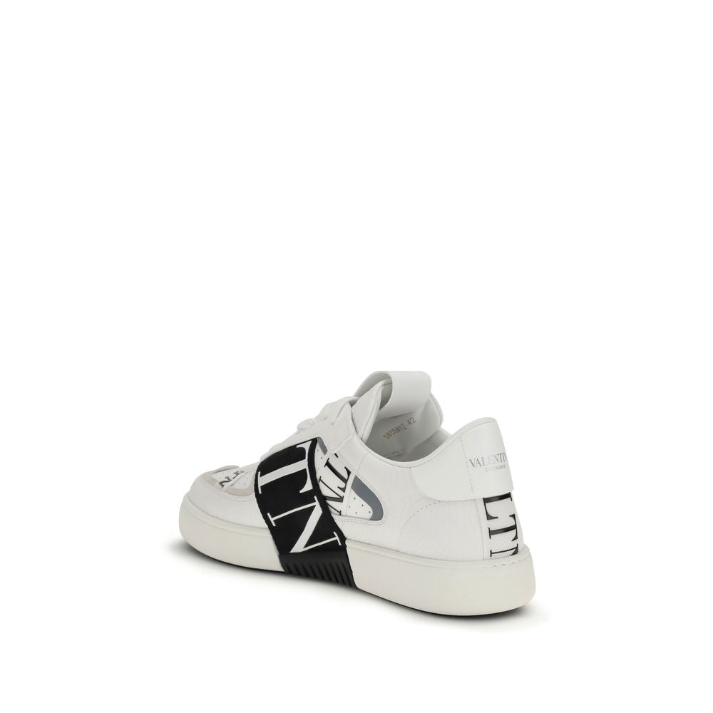 Valentino Garavani Sneakers Basse in Pelle di Vitello Bianca Bos Taurus