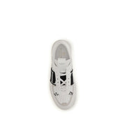 Valentino Garavani Sneakers Basse in Pelle di Vitello Bianca Bos Taurus