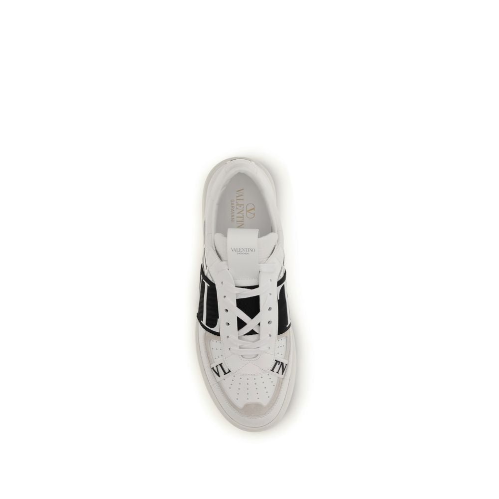 Valentino Garavani Sneakers Basse in Pelle di Vitello Bianca Bos Taurus
