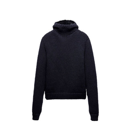 Sweat-shirt en laine bleue Prada
