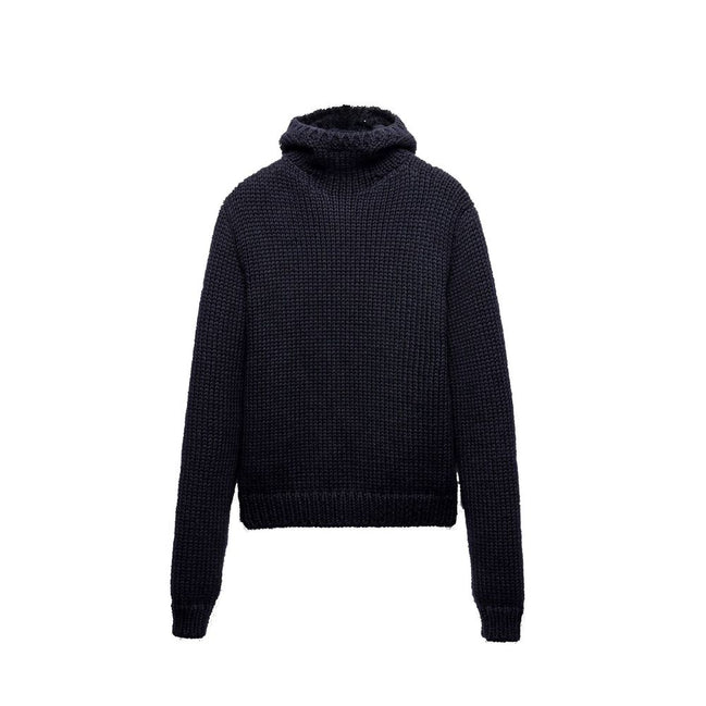 Sweat-shirt en laine bleue Prada