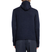 Sweat-shirt en laine bleue Prada