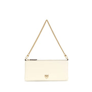 PINKO White Logo Chain Shoulder Bag