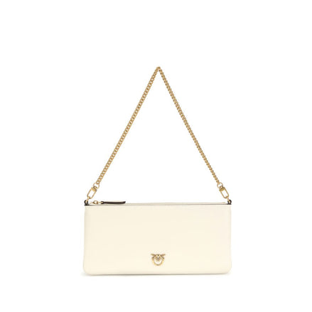 PINKO White Logo Chain Shoulder Bag