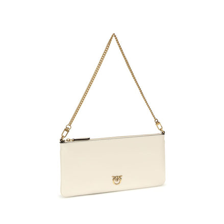 PINKO White Logo Chain Shoulder Bag