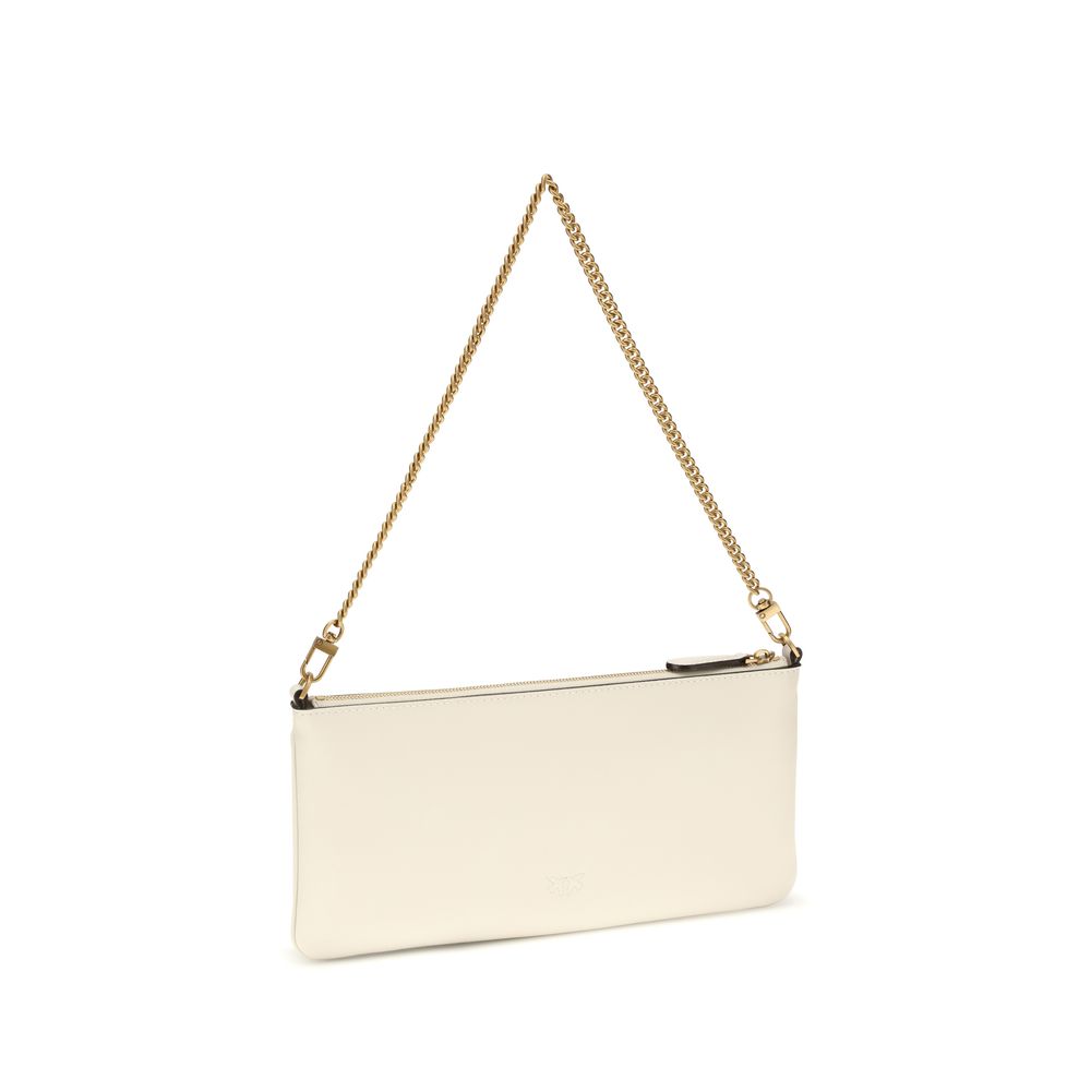 PINKO White Logo Chain Shoulder Bag