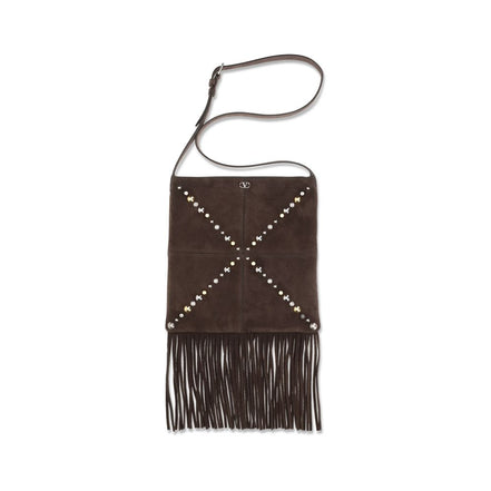 Valentino Garavani Brown Calf Leather Shoulder Bag