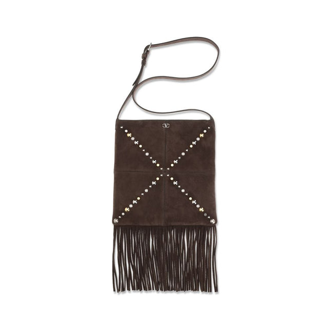 Valentino Garavani Brown Calf Leather Shoulder Bag