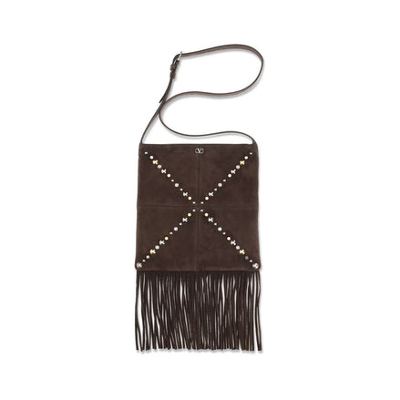 Valentino Garavani Brown Calf Leather Shoulder Bag