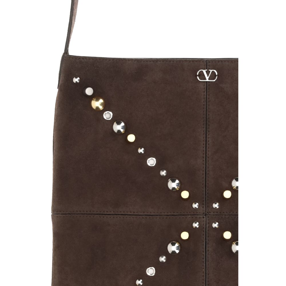 Valentino Garavani Brown Calf Leather Shoulder Bag