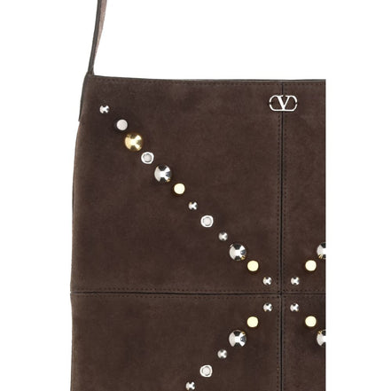 Valentino Garavani Brown Calf Leather Shoulder Bag