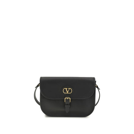 Valentino Garavani Black Calf Leather Shoulder Bag