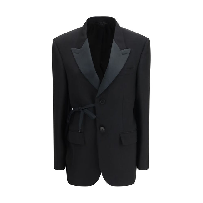 Manteau noir en laine Balenciaga