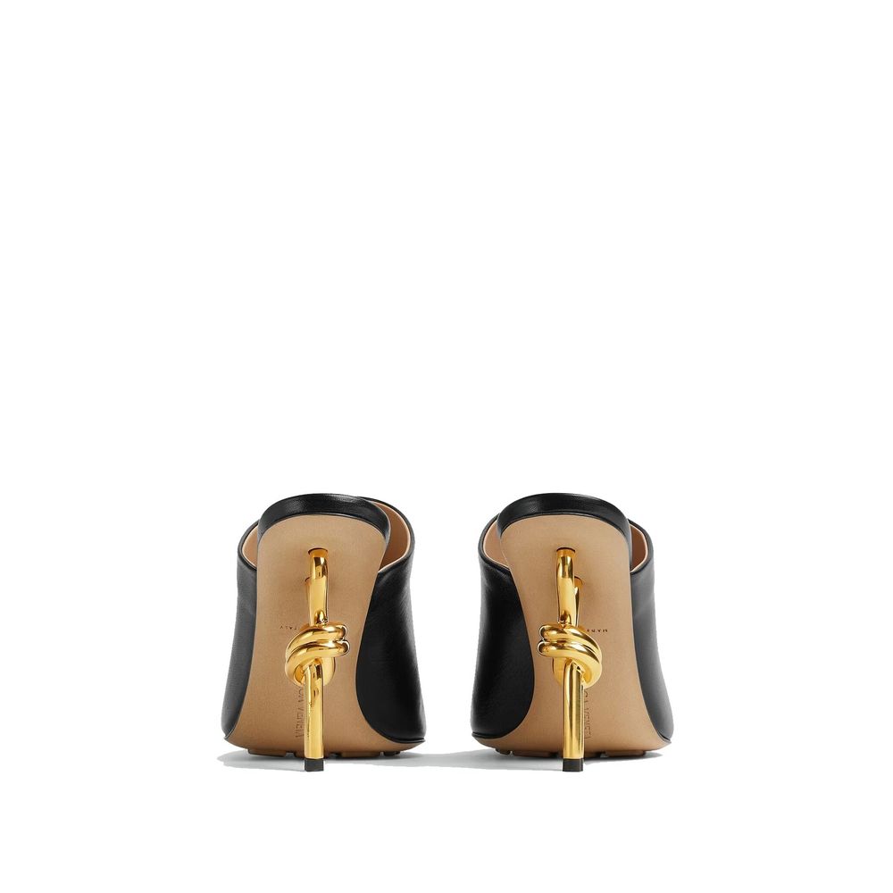 Mules in pelle di agnello nera Bottega Veneta