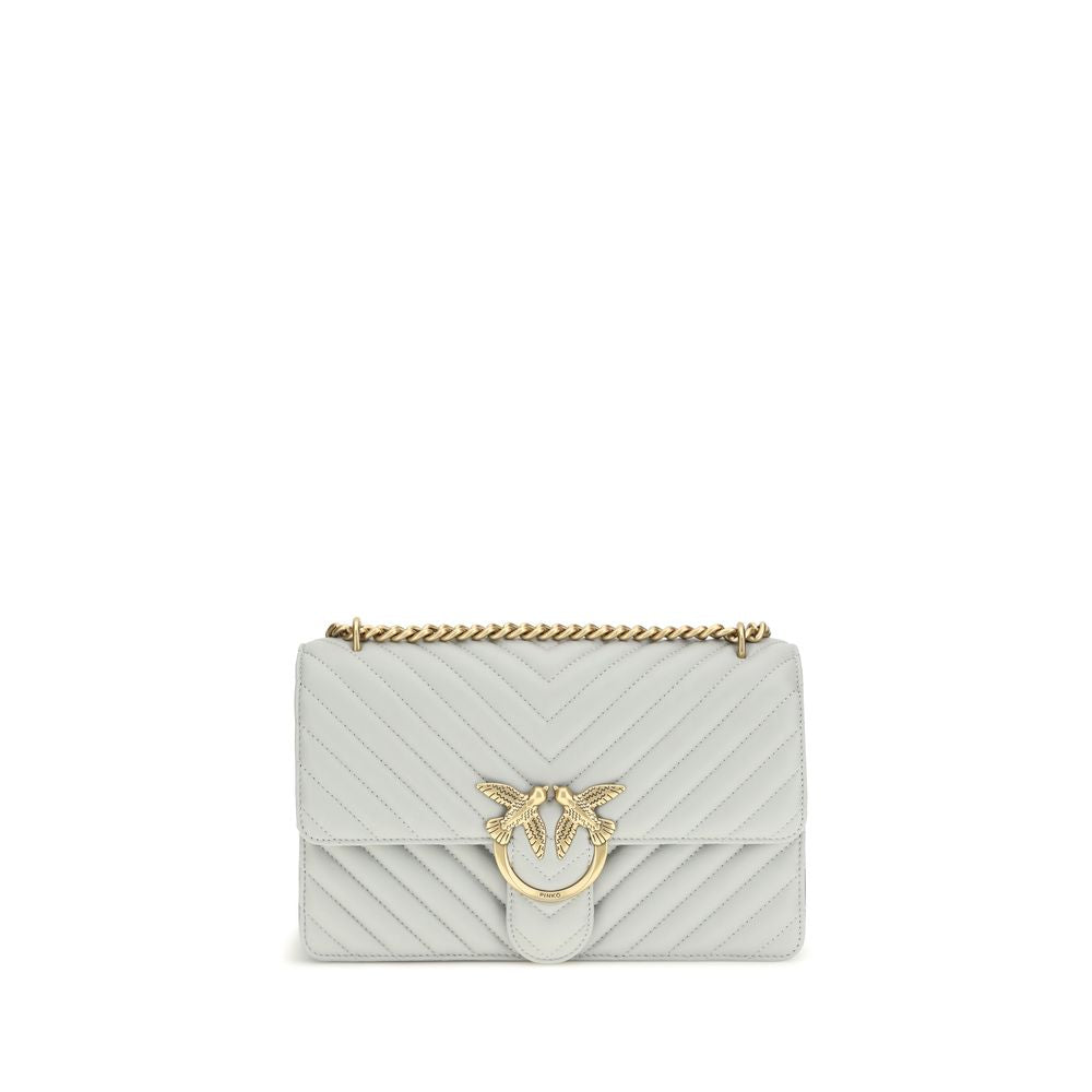 PINKO Gray Love One Classic Shoulder Bag