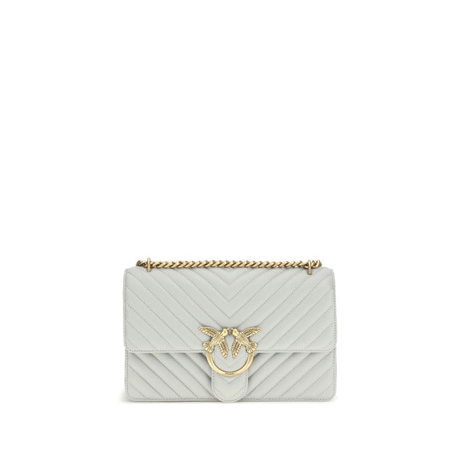 PINKO Gray Love One Classic Shoulder Bag
