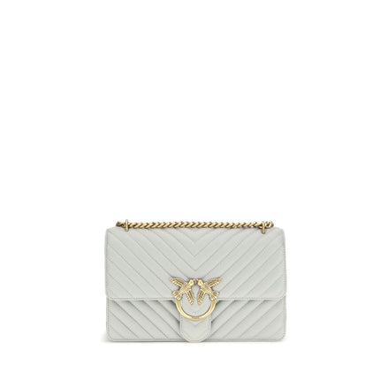 PINKO Gray Love One Classic Shoulder Bag