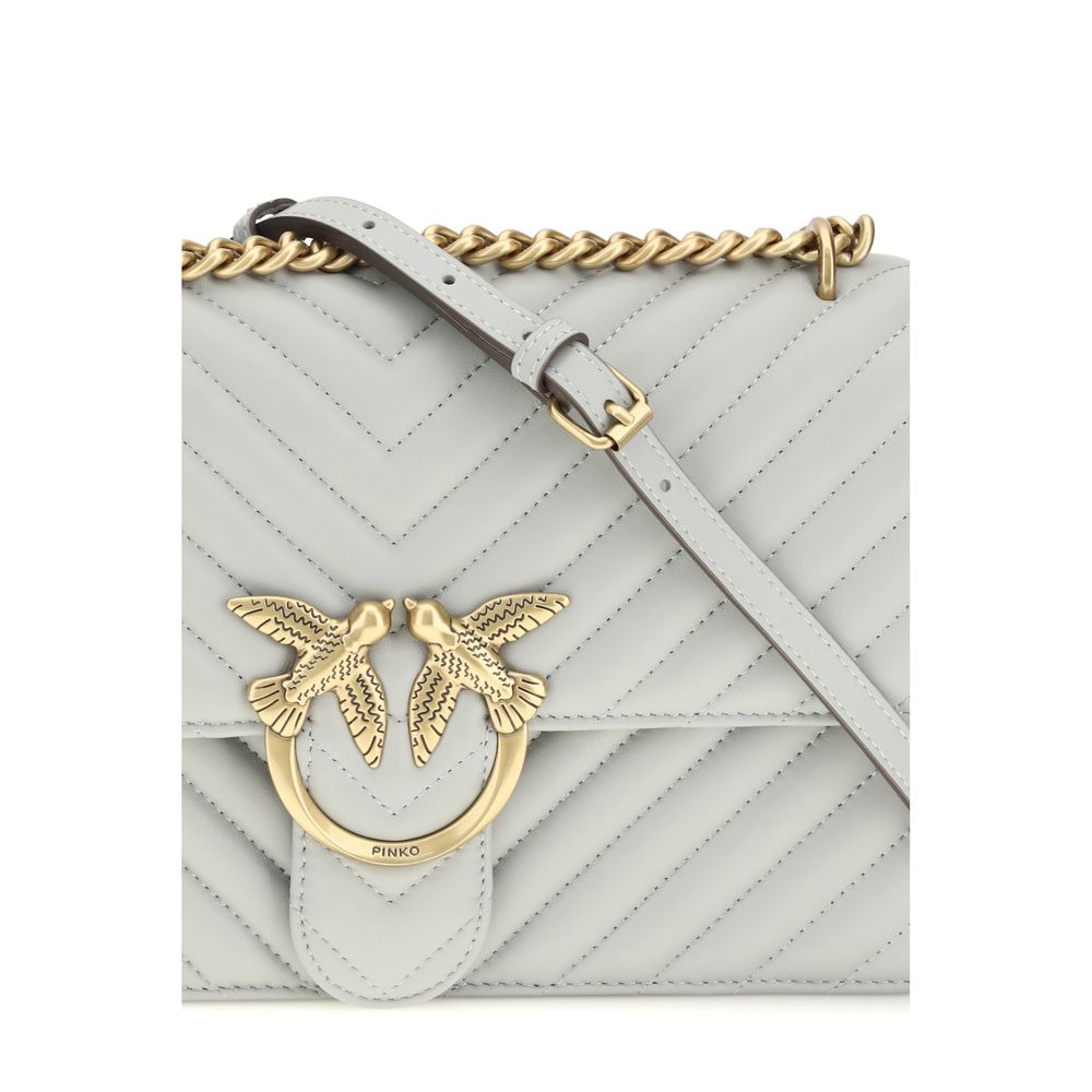PINKO Gray Love One Classic Shoulder Bag