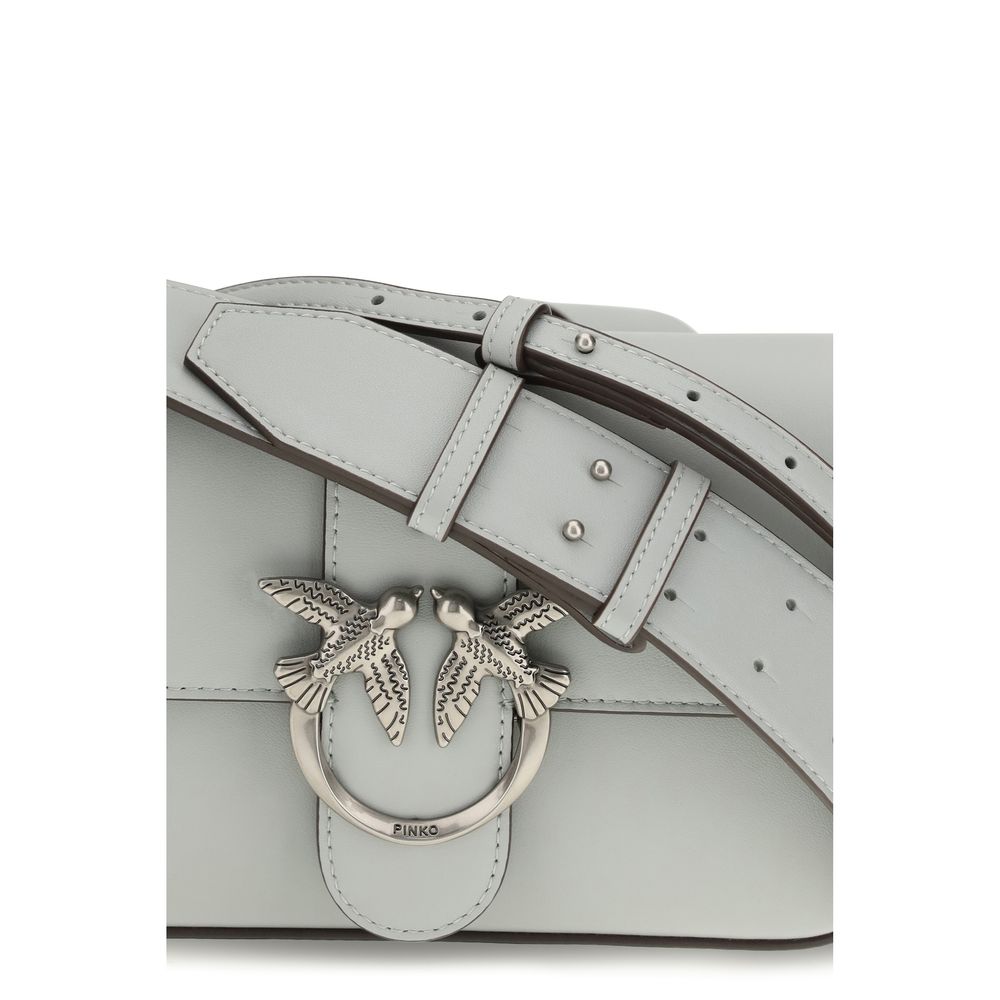 PINKO Gray Mini Love Shoulder Bag