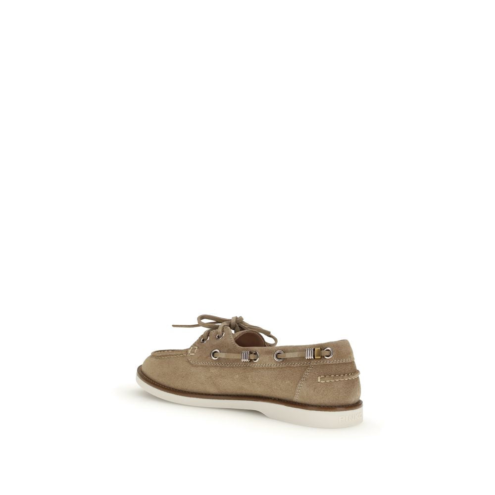 PINKO Beige Grace Suede Loafers