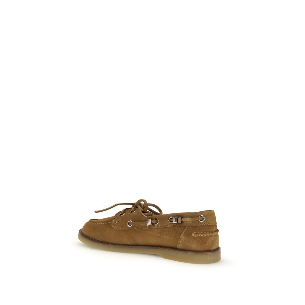 PINKO Brown Grace Suede Loafers