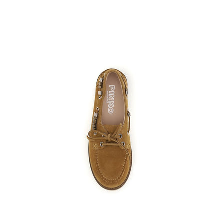 PINKO Brown Grace Suede Loafers