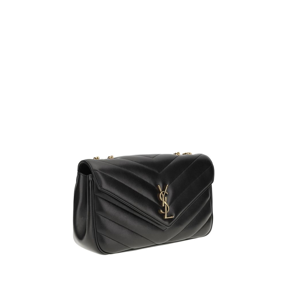 Saint Laurent Black Calf Leather Shoulder Bag