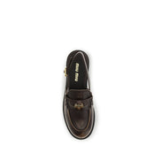 Miu Miu Brown Calf Leather Slip-On Loafers