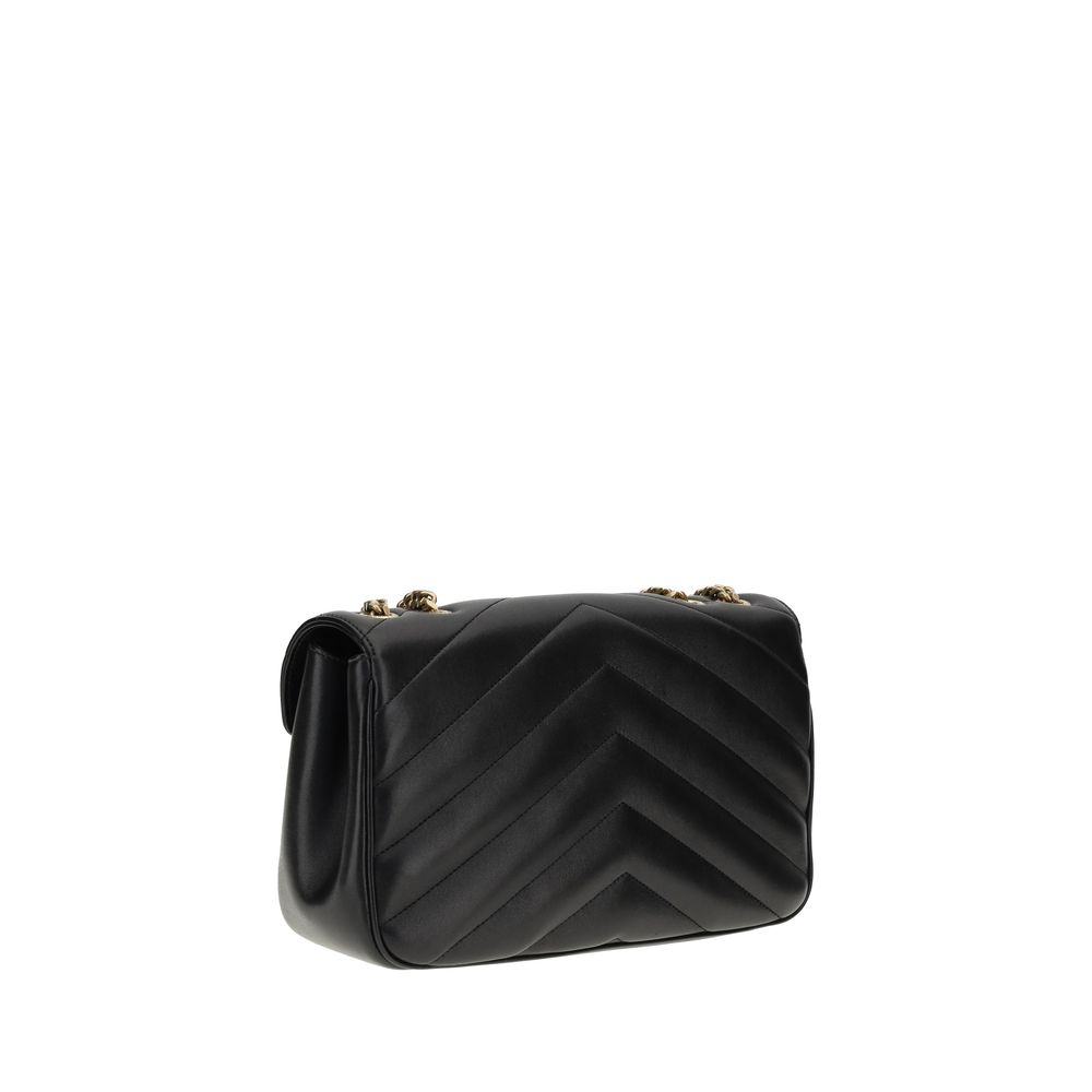 Saint Laurent Black Calf Leather Shoulder Bag