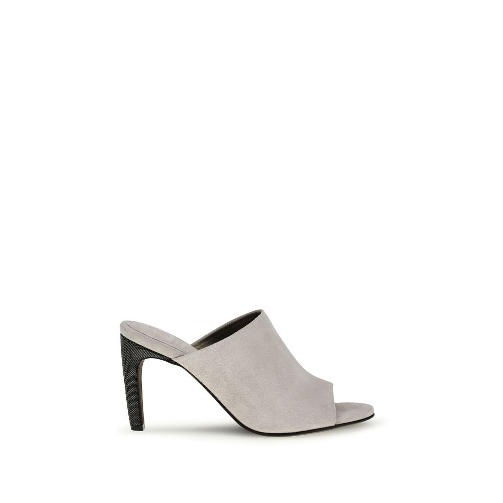 Brunello Cucinelli Gray Mules