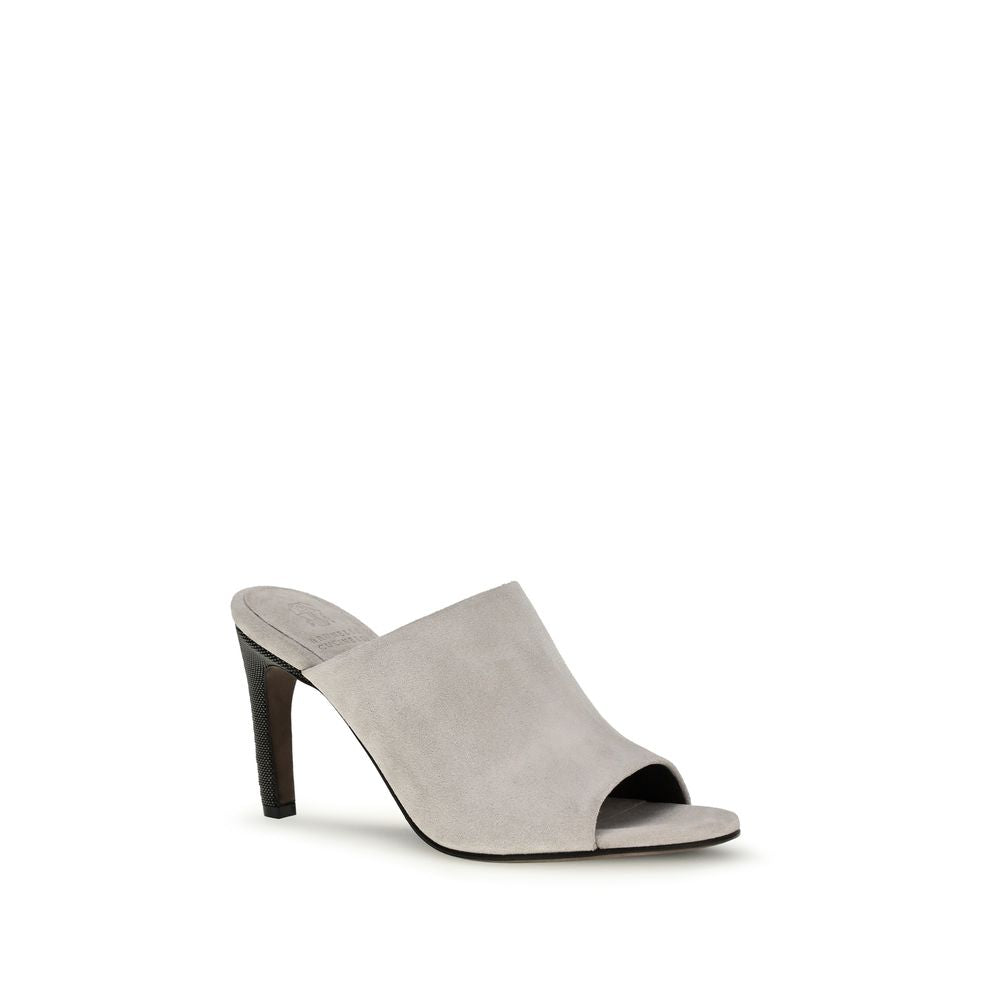 Brunello Cucinelli Gray Mules