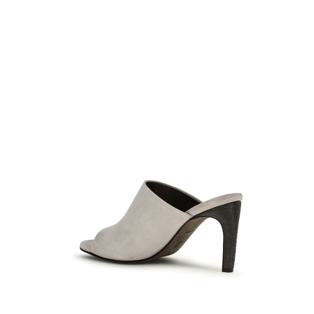Brunello Cucinelli Gray Mules