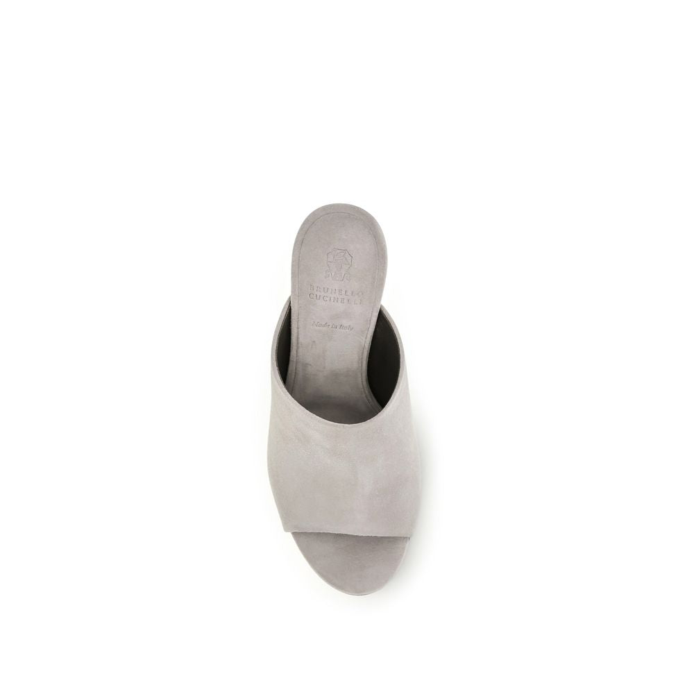 Brunello Cucinelli Gray Mules