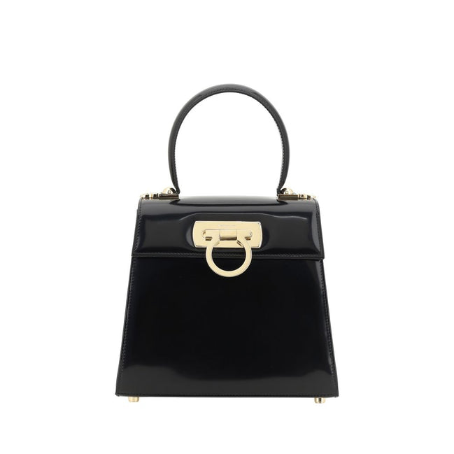 Ferragamo Black Calf Leather Handbag
