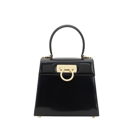 Sac à main Ferragamo en cuir de veau noir