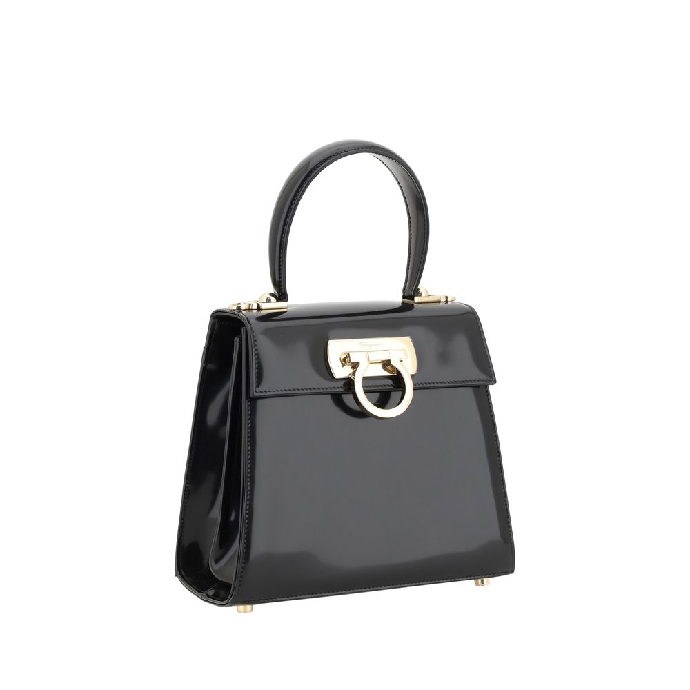 Ferragamo Black Calf Leather Handbag