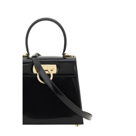 Ferragamo Black Calf Leather Handbag