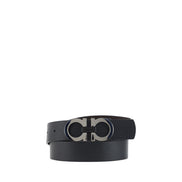 Ceinture Ferragamo en cuir de veau noir Bos Taurus, taille standard