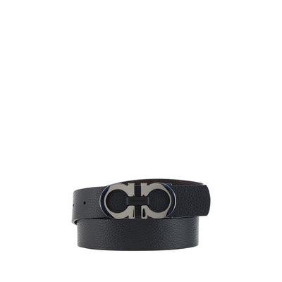 Ceinture Ferragamo en cuir de veau noir Bos Taurus, taille standard