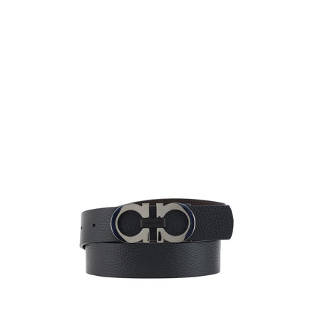 Ceinture Ferragamo en cuir de veau noir Bos Taurus, taille standard