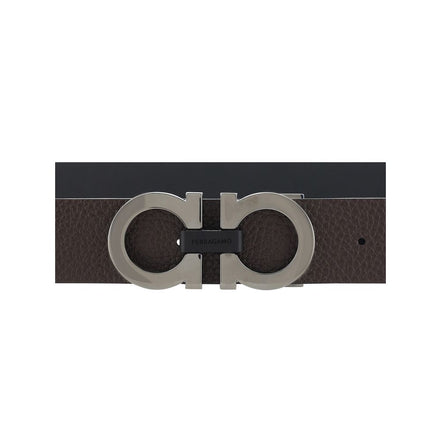 Ceinture Ferragamo en cuir de veau noir Bos Taurus, taille standard