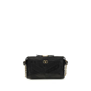 Borsa a tracolla Valentino Garavani in pelle di agnello nera Ovis Aries Aries