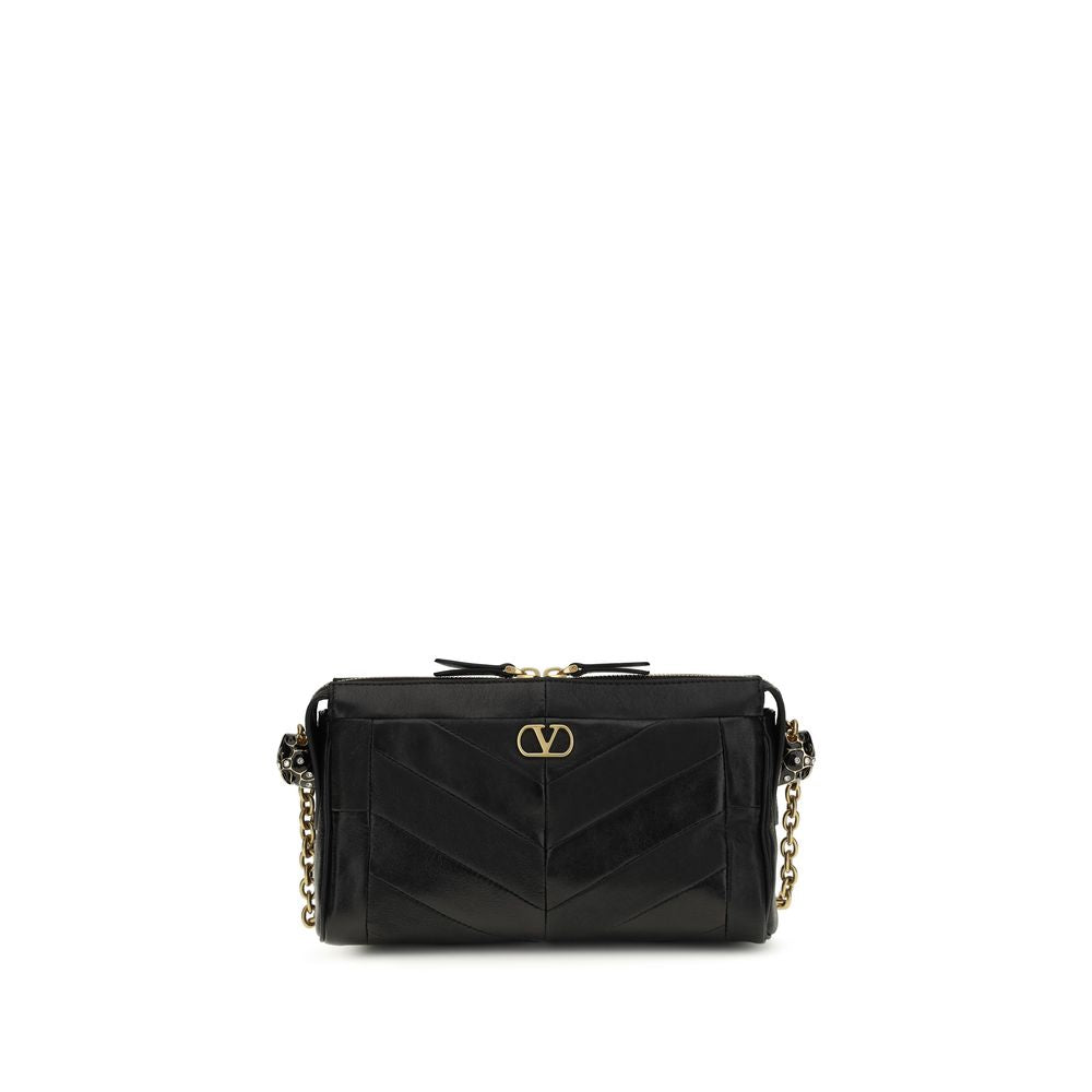Borsa a tracolla Valentino Garavani in pelle di agnello nera Ovis Aries Aries