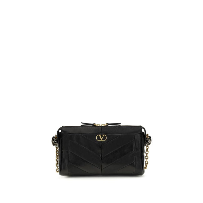 Borsa a tracolla Valentino Garavani in pelle di agnello nera Ovis Aries Aries