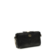Borsa a tracolla Valentino Garavani in pelle di agnello nera Ovis Aries Aries